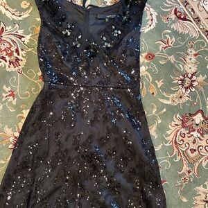 Tracy Reese Black Sequin Fit and Flare Mini Dress